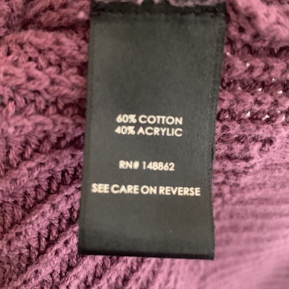 Torrid Pointelle Ribbed Open Knit Pullover Eggplant Purple Sweater Plus 1x - Picture 8 of 9